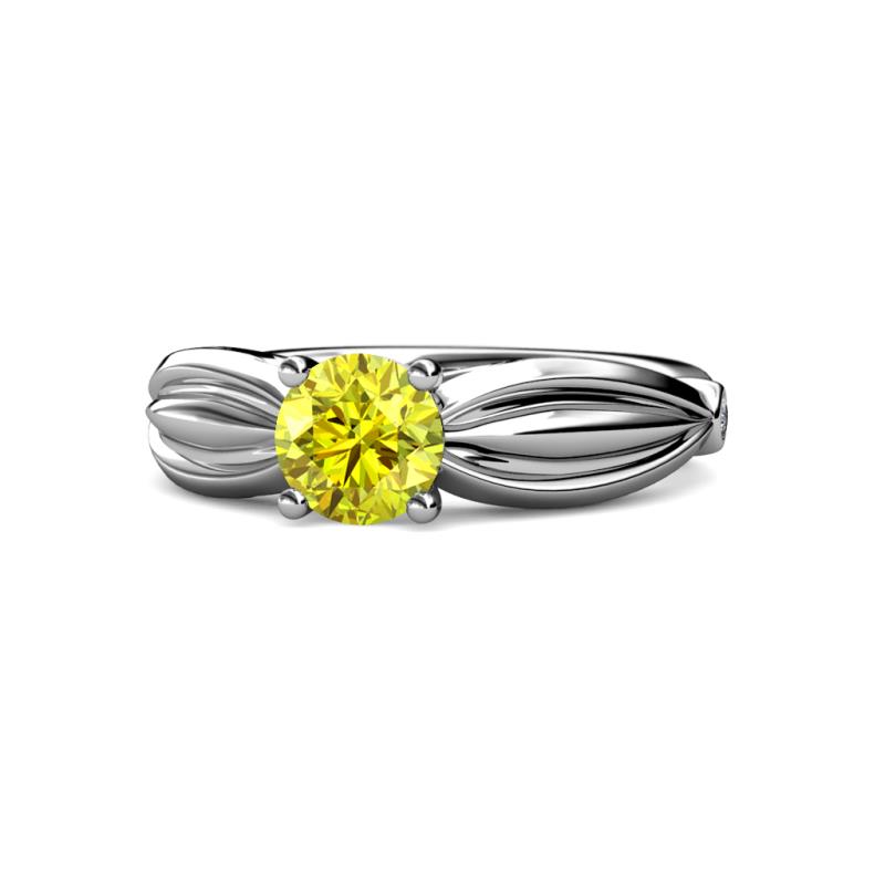 Kayla Signature Yellow and White Diamond Solitaire Plus Engagement Ring 