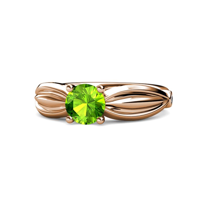 Kayla Signature Peridot and Diamond Solitaire Plus Engagement Ring 