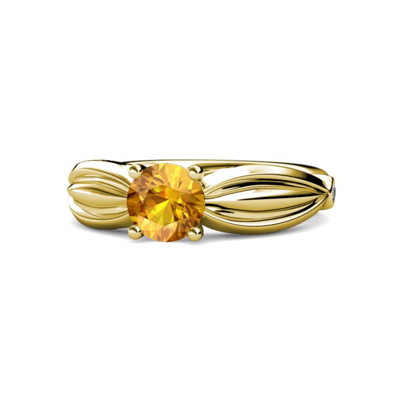 Kayla Signature Citrine and Diamond Solitaire Plus Engagement Ring 