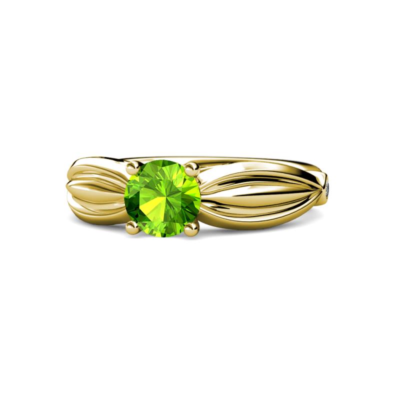Kayla Signature Peridot and Diamond Solitaire Plus Engagement Ring 