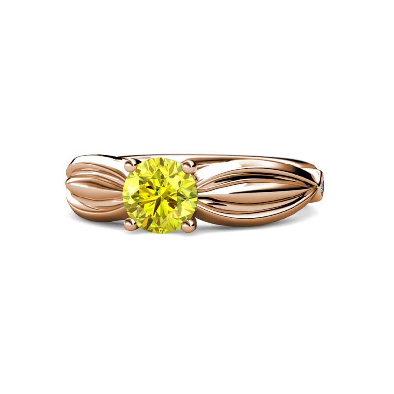 Kayla Signature Yellow and White Diamond Solitaire Plus Engagement Ring 