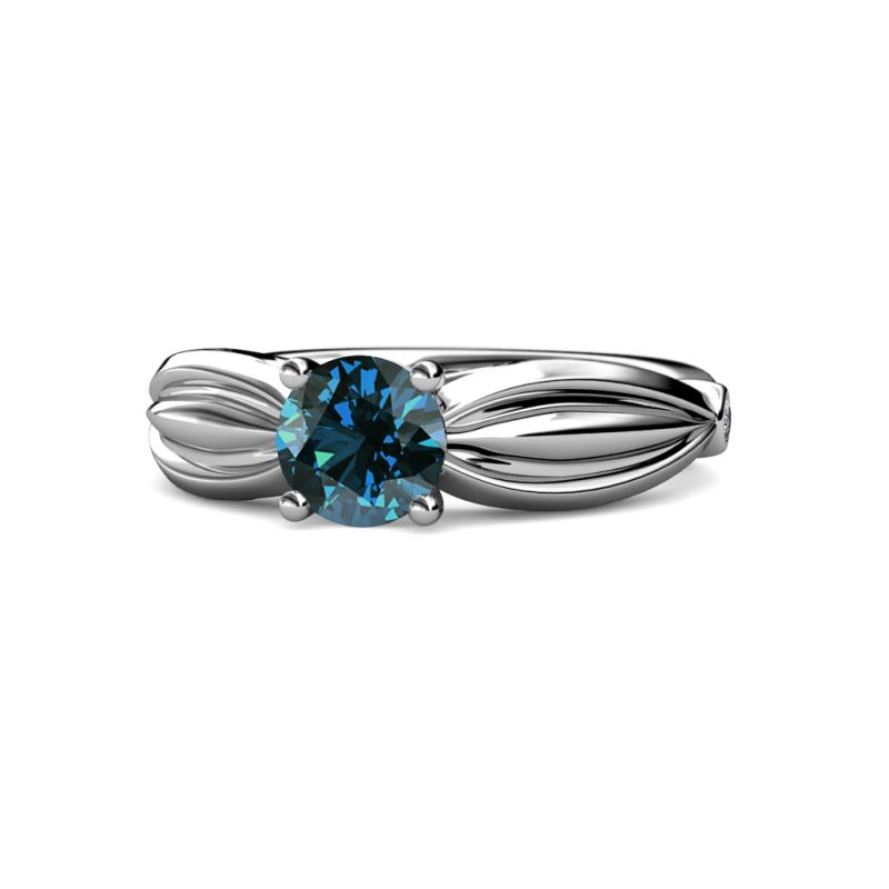 Kayla Signature Blue and White Diamond Solitaire Plus Engagement Ring 
