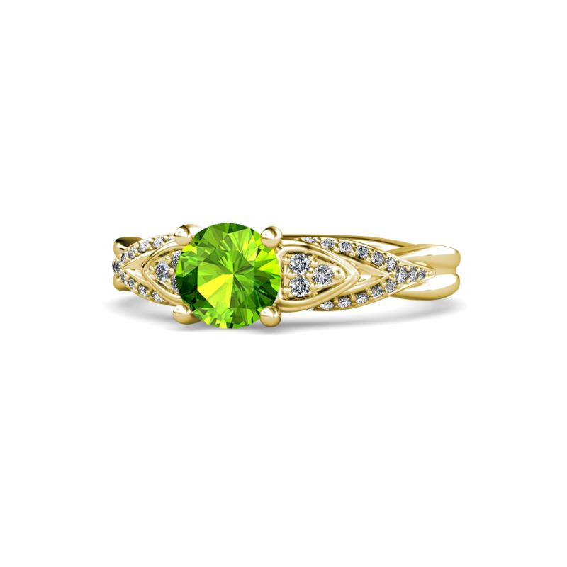 Belinda Signature Peridot and Diamond Engagement Ring 