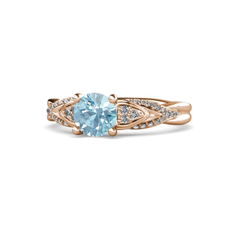 Belinda Signature Aquamarine and Diamond Engagement Ring 