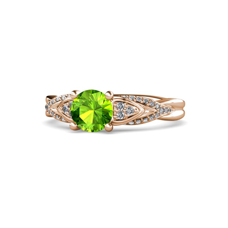 Belinda Signature Peridot and Diamond Engagement Ring 