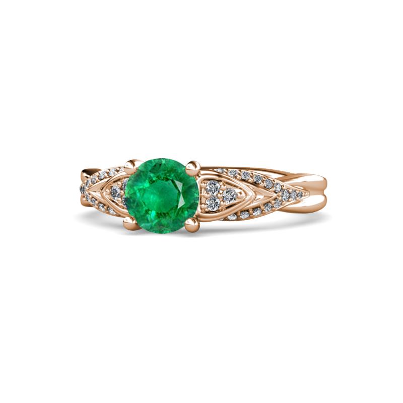 Belinda Signature Emerald and Diamond Engagement Ring 