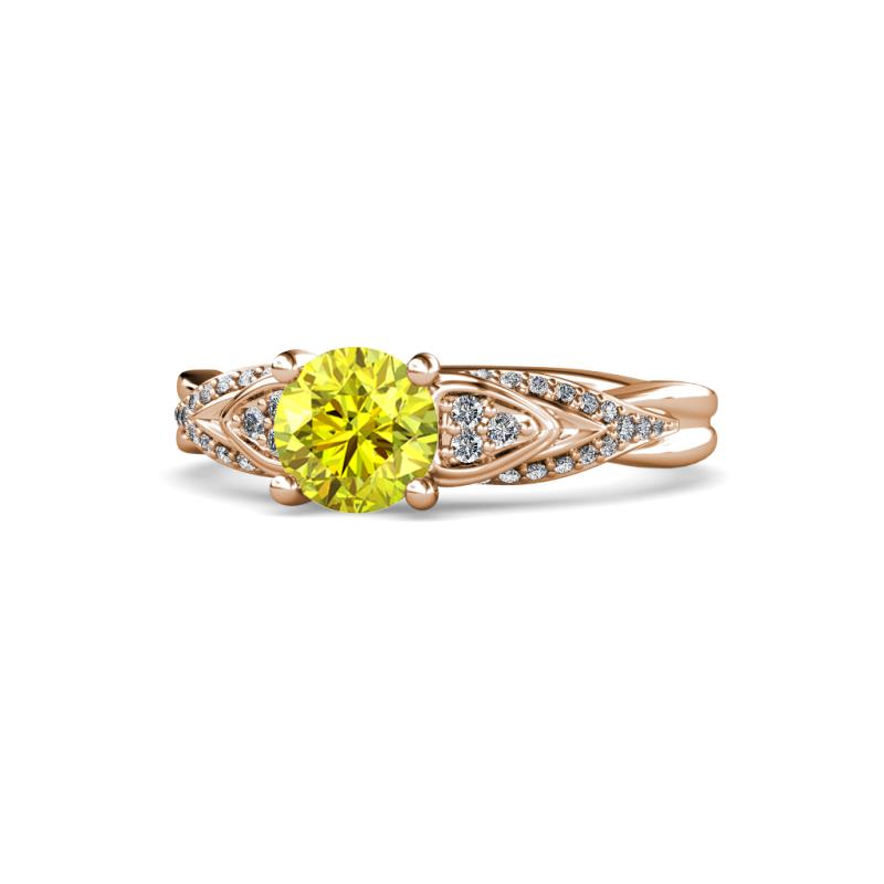 Belinda Signature Yellow and White Diamond Engagement Ring 