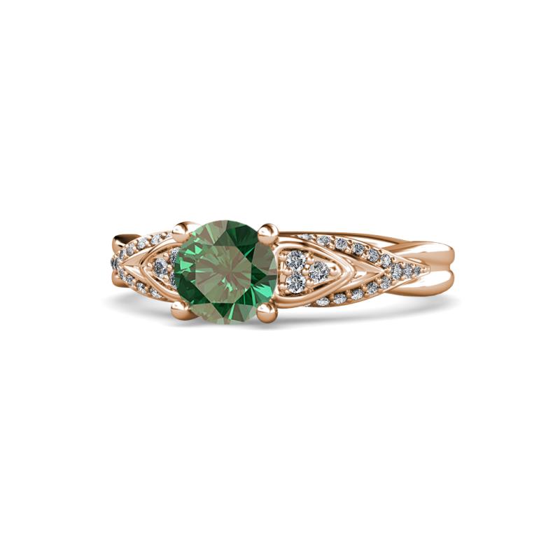 Belinda Signature Diamond and Lab Created Alexandrite Engagement Ring 