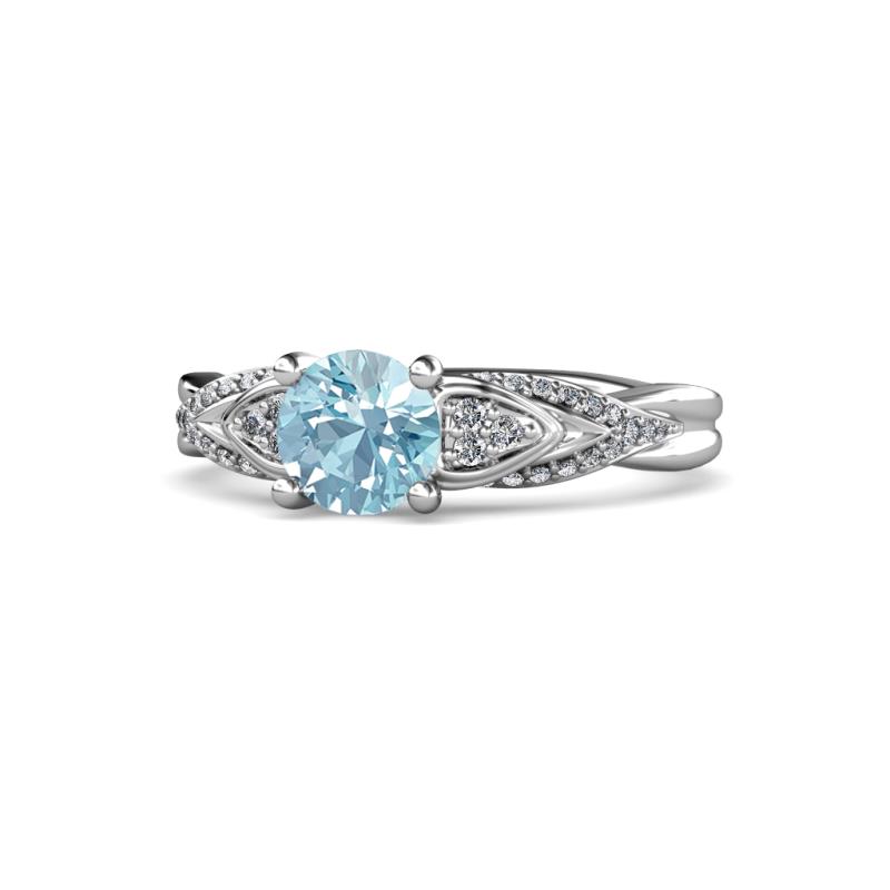 Belinda Signature Aquamarine and Diamond Engagement Ring 
