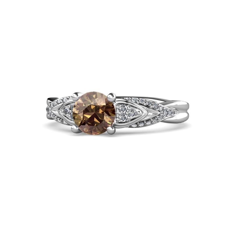Belinda Signature Smoky Quartz and Diamond Engagement Ring 