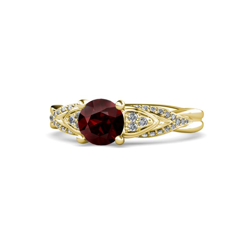 Belinda Signature Red Garnet and Diamond Engagement Ring 