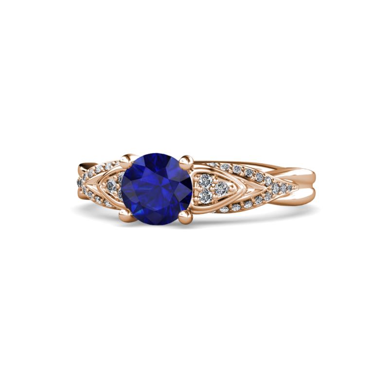 Belinda Signature Blue Sapphire and Diamond Engagement Ring 