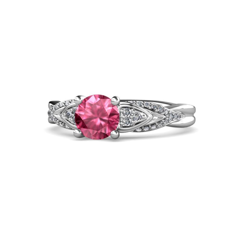 Belinda Signature Pink Tourmaline and Diamond Engagement Ring 