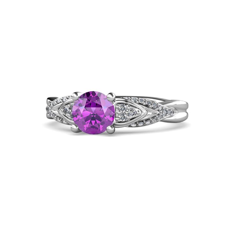 Belinda Signature Amethyst and Diamond Engagement Ring 