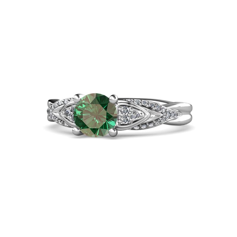 Belinda Signature Diamond and Lab Created Alexandrite Engagement Ring 