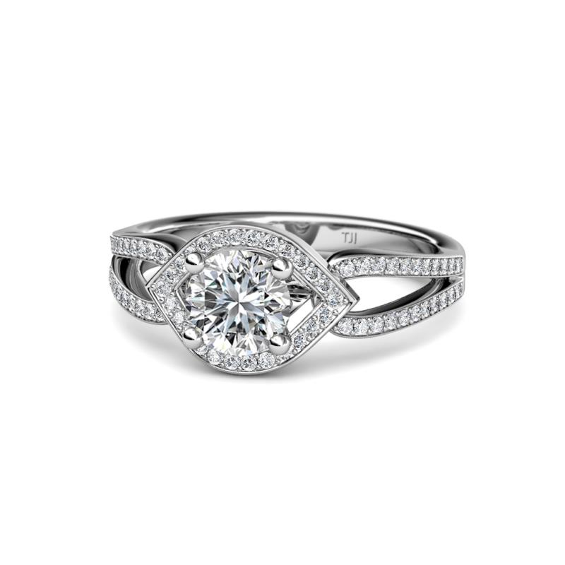 Liora Signature Diamond Eye Halo Engagement Ring 
