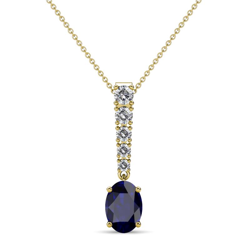 Orah Blue Sapphire and Diamond Journey Pendant 