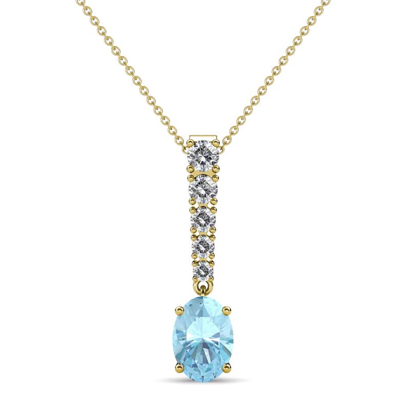 Orah Aquamarine and Diamond Journey Pendant 