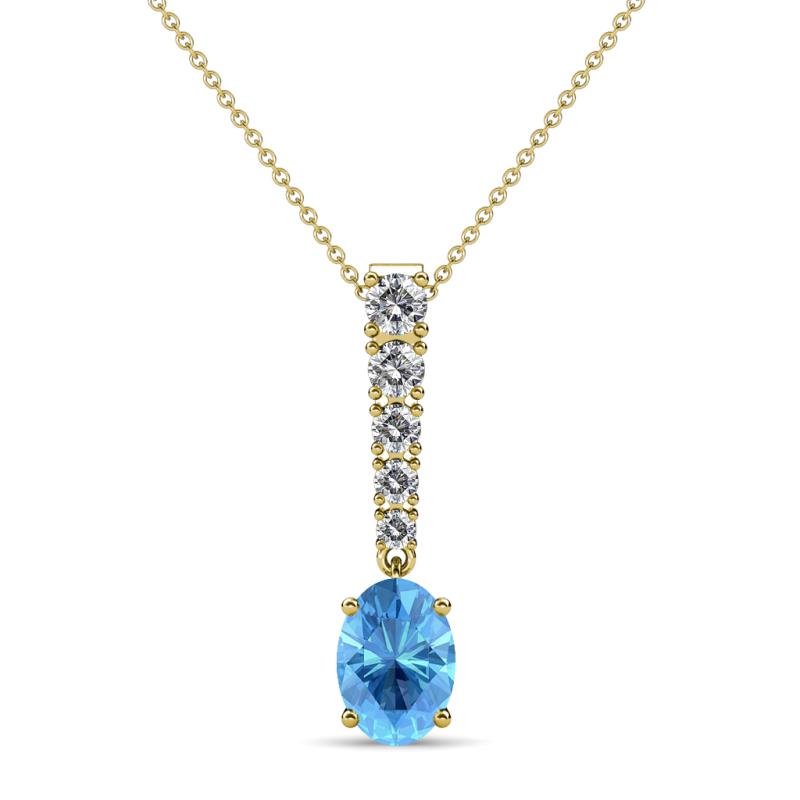 Orah Blue Topaz and Diamond Journey Pendant 