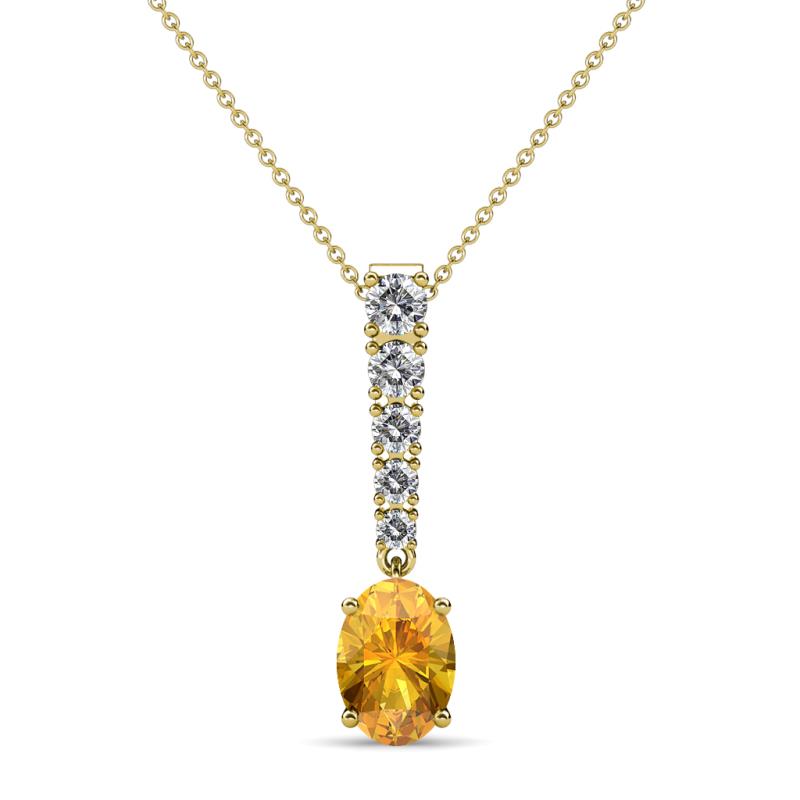 Orah Citrine and Diamond Journey Pendant 