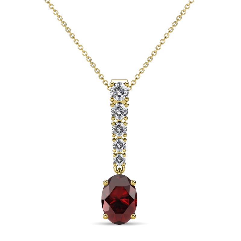 Orah Red Garnet and Diamond Journey Pendant 