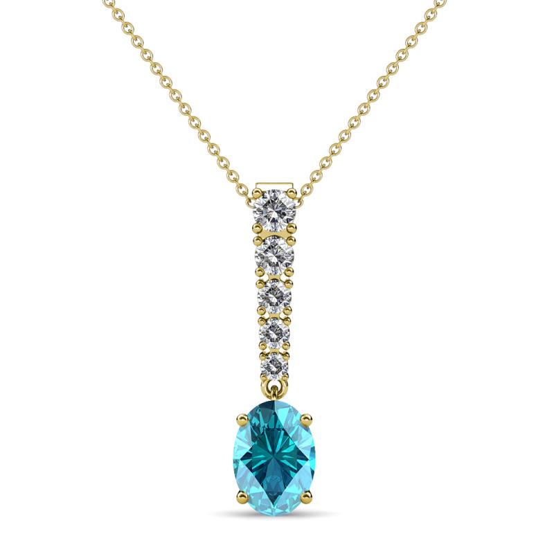 Orah London Blue Topaz and Diamond Journey Pendant 