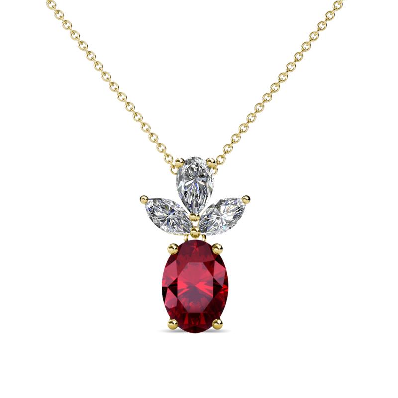 Rayen Ruby and Diamond Slider Pendant 