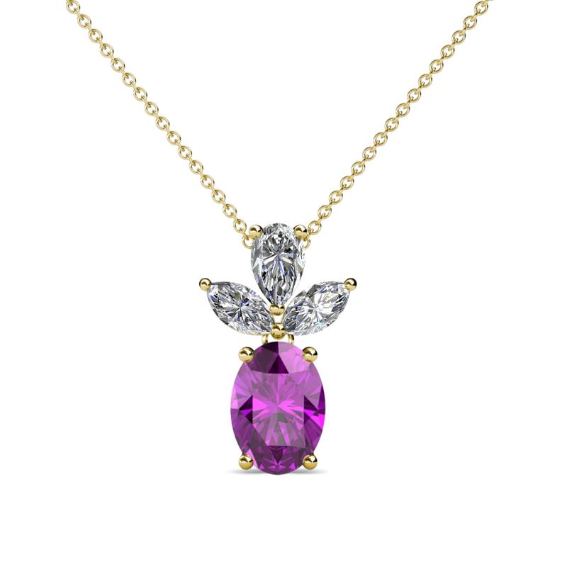 Rayen Amethyst and Diamond Slider Pendant 