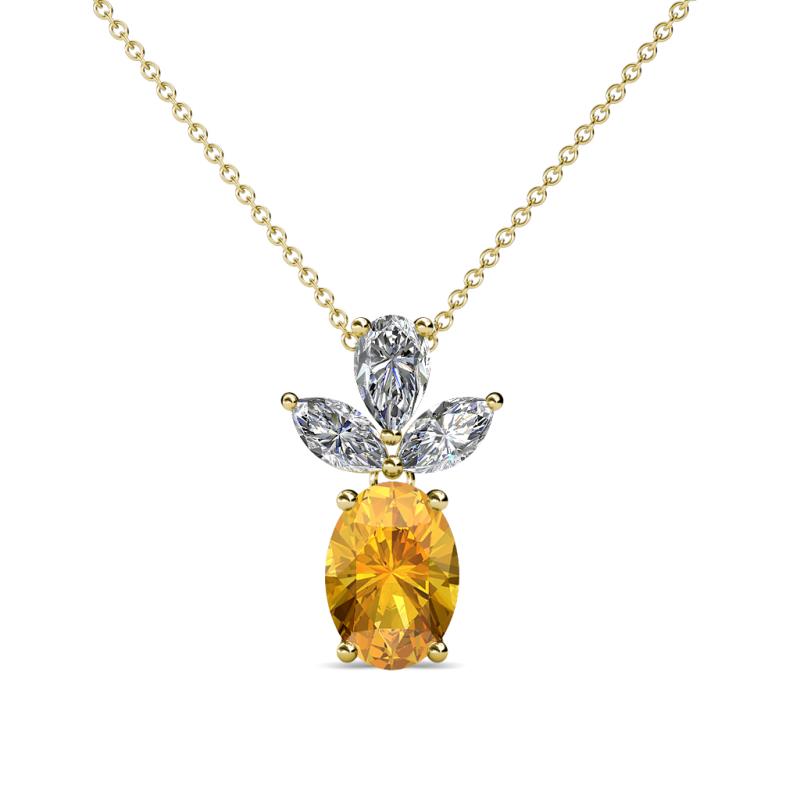 Rayen Citrine and Diamond Slider Pendant 