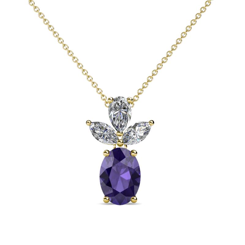 Rayen Iolite and Diamond Slider Pendant 