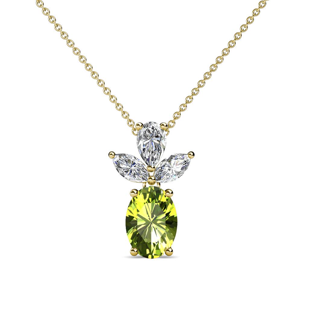 Rayen Peridot and Diamond Slider Pendant 