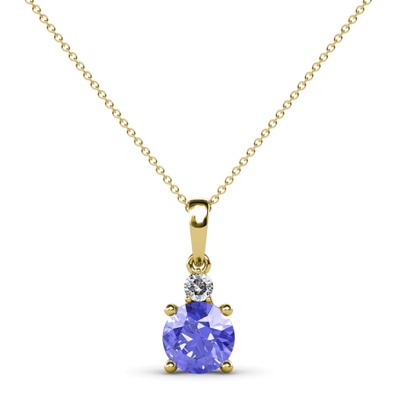 Reyne Tanzanite and Diamond Two Stone Pendant 