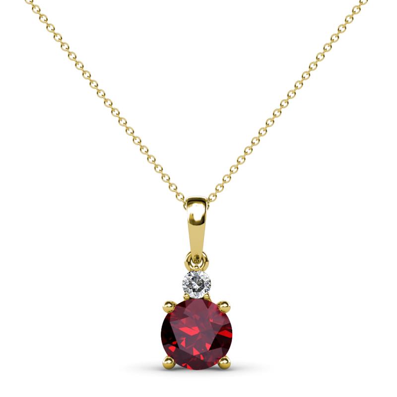 Reyne Ruby and Diamond Two Stone Pendant 