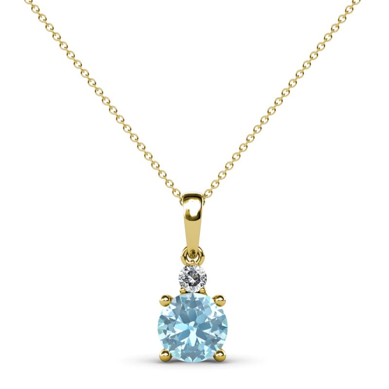 Reyne Aquamarine and Diamond Two Stone Pendant 