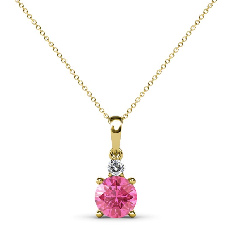 Reyne Pink Tourmaline and Diamond Two Stone Pendant 