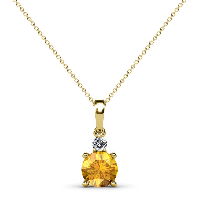 Reyne Citrine and Diamond Two Stone Pendant 
