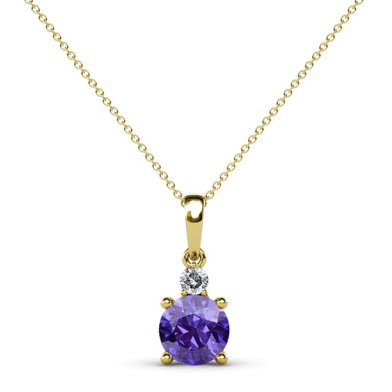 Reyne Iolite and Diamond Two Stone Pendant 