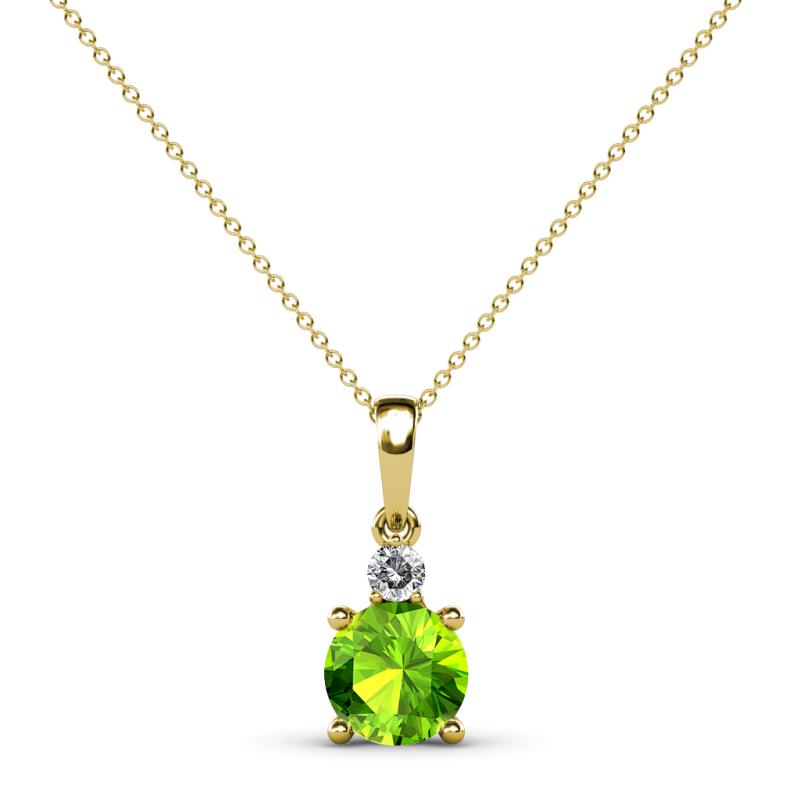 Reyne Peridot and Diamond Two Stone Pendant 