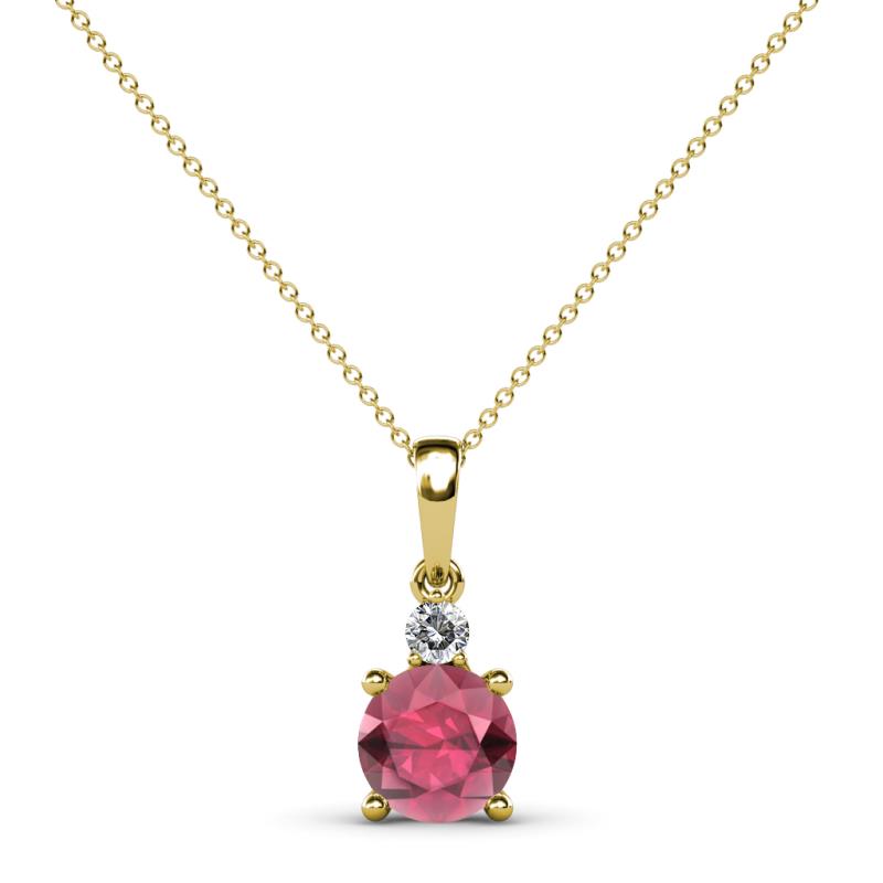 Reyne Rhodolite Garnet and Diamond Two Stone Pendant 