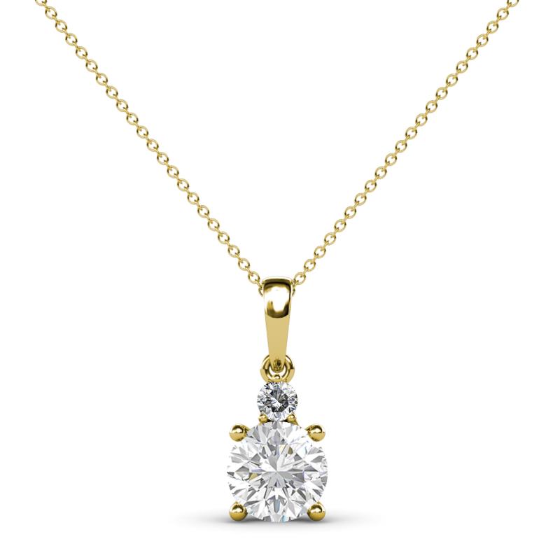 Reyne White Sapphire and Diamond Two Stone Pendant 