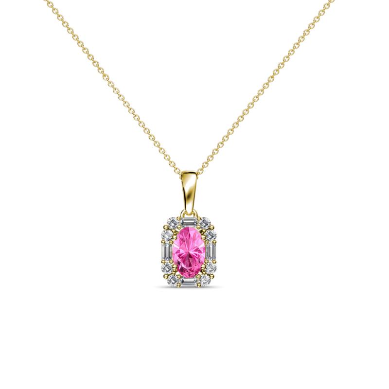 Edlyn Pink Sapphire and Diamond Halo Pendant 