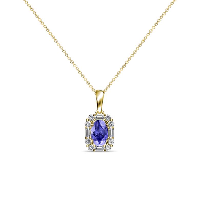 Edlyn Tanzanite and Diamond Halo Pendant 