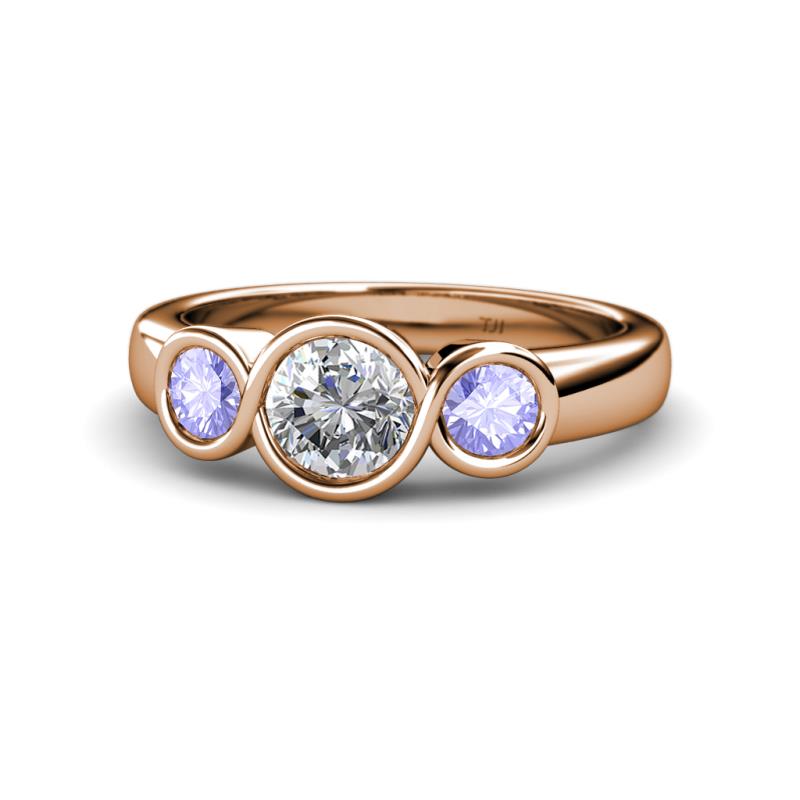 Naava Diamond and Tanzanite Three Stone Engagement Ring 