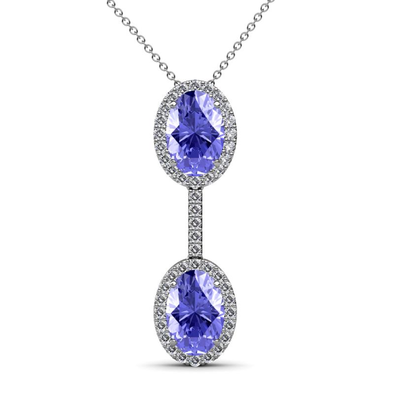 Zaneta Tanzanite and Diamond Halo Slider Pendant 