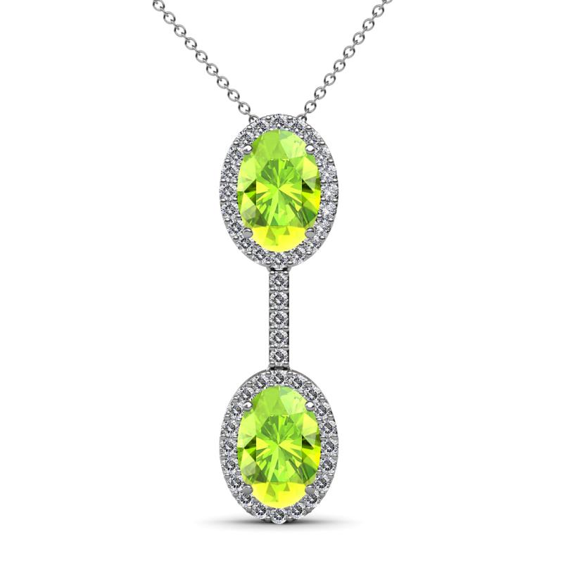 Zaneta Peridot and Diamond Halo Slider Pendant 