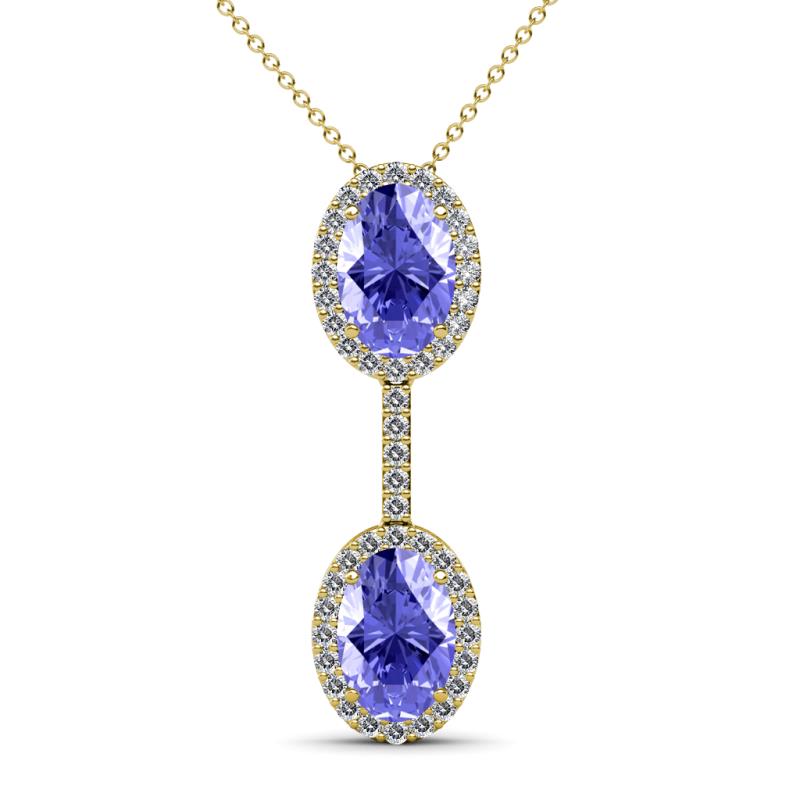 Zaneta Tanzanite and Diamond Halo Slider Pendant 