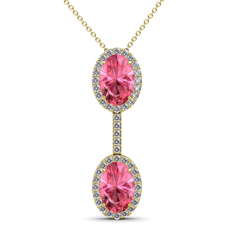 Zaneta Pink Tourmaline and Diamond Halo Slider Pendant 