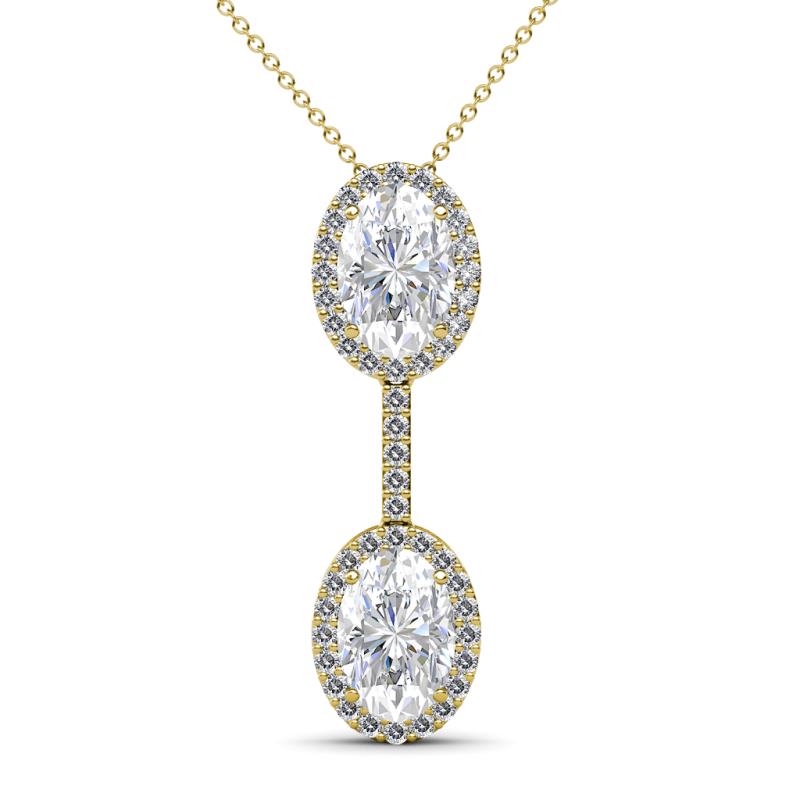 Zaneta White Sapphire and Diamond Halo Slider Pendant 
