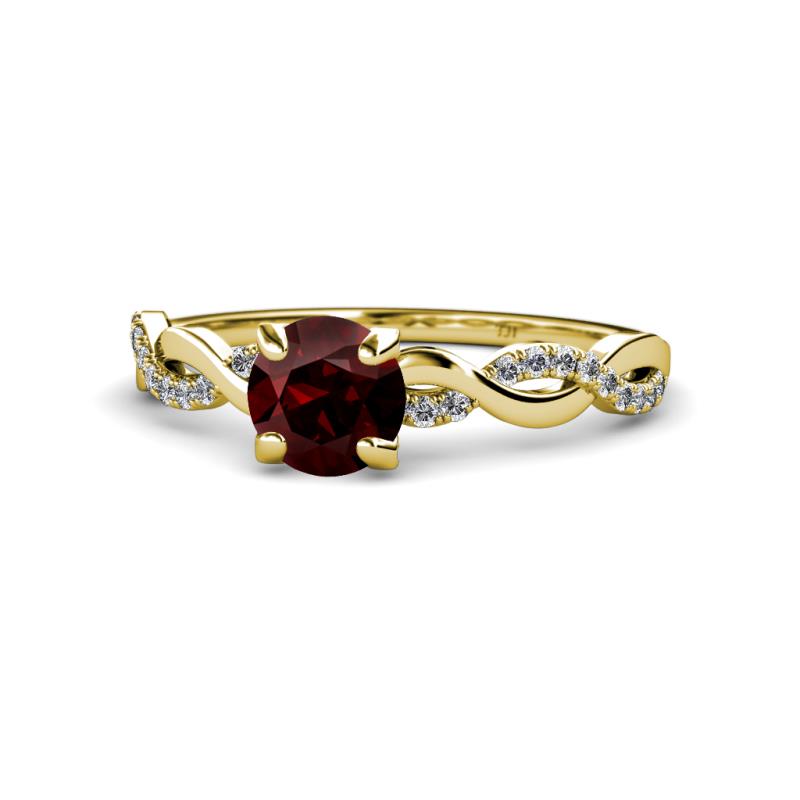 Mayra Desire Red Garnet and Diamond Engagement Ring 