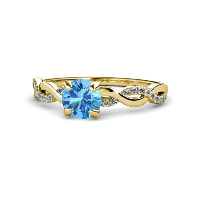 Mayra Desire Blue Topaz and Diamond Engagement Ring 
